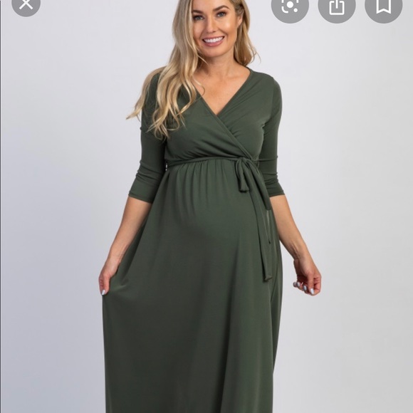 Pinkblush Dresses & Skirts - Olive green maternity maxi dress